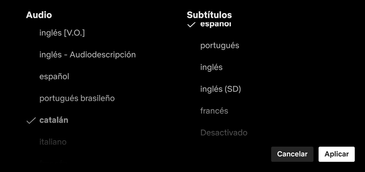 cfoguet's tweet photo. @DoblatgeCatala Doncs al final he aconseguit que m'aparagués el català😅. He començat a reproduir la película en català al ordinador, he tancat sessió al mòbil i he tornat a fer login. Llavors desde el móvil podía continuar la película en català i triar català en altres películes. https://t.co/pdVJOrPcKN