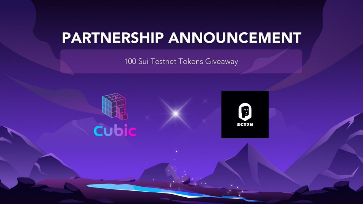 cubicgamesxyz's tweet photo. New partnership: @SuiCitizen 🤝 @cubicgamesxyz 🎉

💰To buidl @SuiNetwork together, we’re giving away 100 $SUI Testnet Tokens and 10 Sui Citizen WL spots!

Enter: 
✅ Follow, rt and ❤️ 
✅ Complete the Tasks: https://t.co/rGPvO7kQhJ

#Sui #Suinami #Giveaways https://t.co/dlLFZQzkBo