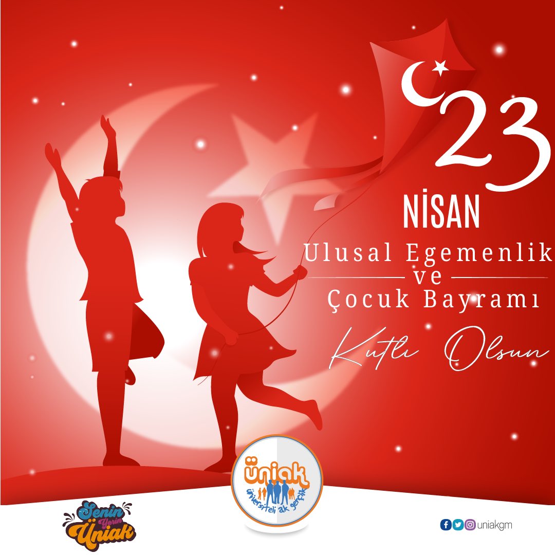 Milli Egemenlik ve İstiklâl mücadelemizin simgesi TBMM 103 yaşında 🇹🇷 👧🏻👦🏼

Geleceğin ÜniAK’lıları minik kardeşlerimizin 23 Nisan Ulusal Egemenlik ve Çocuk Bayramı kutlu olsun 🤩🎉

<a href="/eyupkadirinan/">Eyyüp Kadir İnan</a> 
<a href="/mucahidsuleyman/">Mücahid Süleyman Daldallı</a>