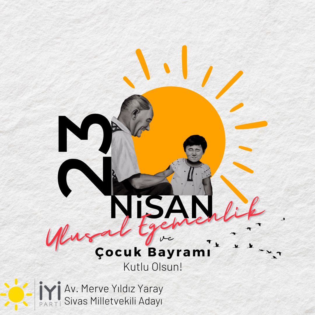 Cumhuriyetimizin en değerli mirasçıları çocuklarımızın;

23 Nisan Ulusal Egemenlik ve Çocuk Bayramı kutlu olsun!