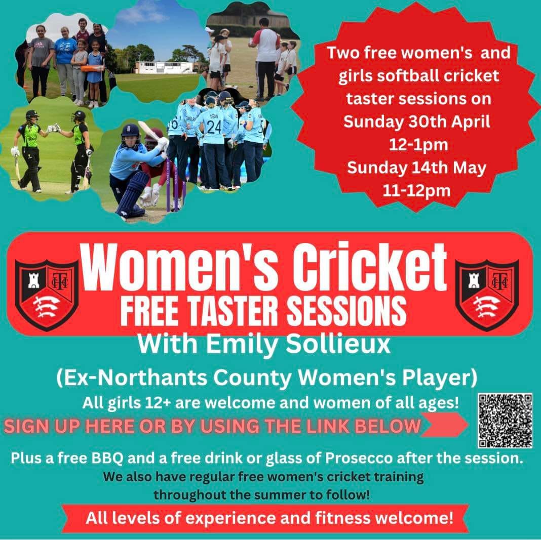 ONE WEEK TO GO! FREE softball 🏏 taster for women and girls 12+.

🗓 Sunday April 30th. 12-1pm.
<a href="/HadleighEssexCC/">Hadleigh & Thundersley CC🏏</a> (John Burrows)
🍔 BBQ + FREE 🥛 or 🥂 prosecco.
#womenscricket #girlscricket #essexcricket #Hadleigh