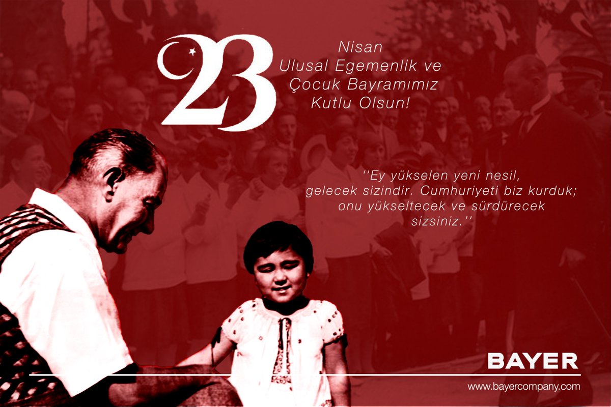 Bayer_Water's tweet photo. "Ey yükselen yeni nesil, gelecek sizindir. Cumhuriyeti biz kurduk; onu yükseltecek ve sürdürecek sizsiniz." 

23 Nisan Ulusal Egemenlik ve Çocuk Bayramınız Kutlu Olsun! 🇹🇷🇹🇷🇹🇷

#bayer #bayercompany #bayerdesignsolutions #bayerwatersolutions #mustafakemalatatürk #cocukbayramı https://t.co/ENkW8i3ABZ