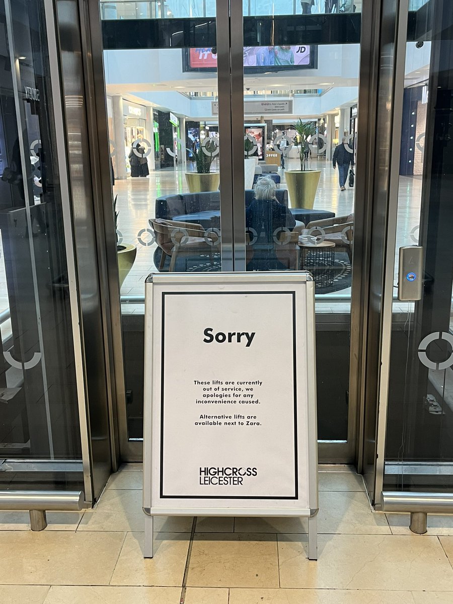 KarlPH78's tweet photo. Is there a bigger issues with @Highcross it’s customers need to know? Lifts out of order car parking payment machines out of order - what’s next? It’s customers deserve much better. https://t.co/bFWjQtfeFK