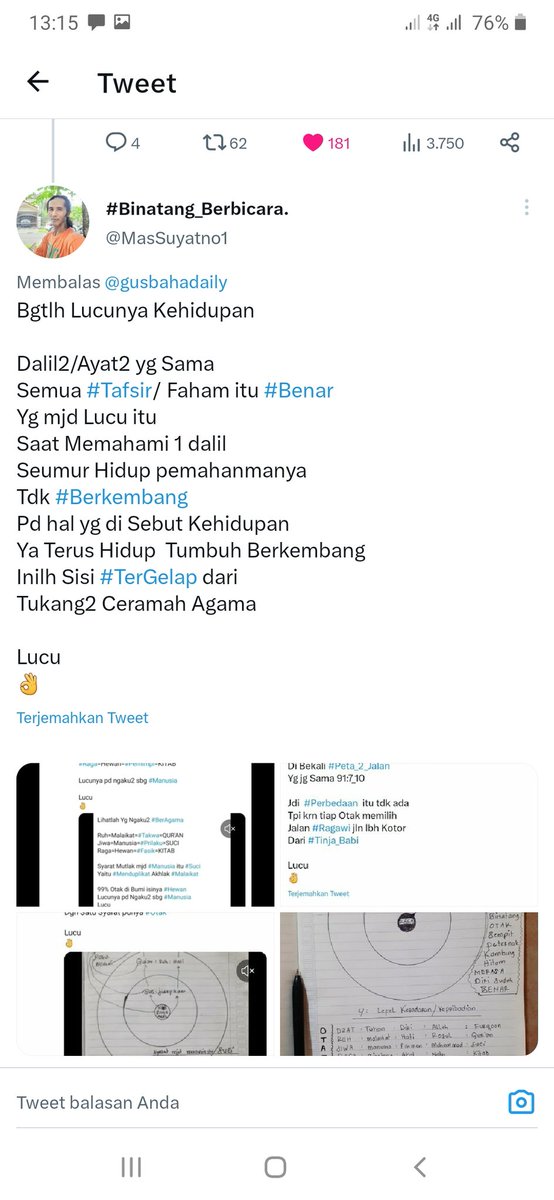 MasSuyatno1's tweet photo. @KompasTV Begitulah Lucunya Kehidupan
Semua #Otak sdh #Benar
Tetapi ada #4_Lefel_Kebenaran 29:43
#Nabi/#Muhammad/#Rosul/#Alloh
#Islam sdh 14 Abad
Tpi #Kebenaranya msh #Imitasi
Yaitu di #Lefel_Nabi(ummi)Bodoh
Bila sbts #Bodoh msh Mao #Mengerti
Parahnya justru Krn #Otak 17:72
Lucu
👌 https://t.co/gPes8w93hX