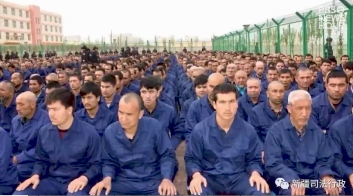 Superma19693049's tweet photo. If this photo of prisoners in the prison is the evidence of the concentration camp in China, I also found some photos of the “concentration camp ”in the United States. 
The #US government has imprisoned one million black people.😱
#Xinjiang  #China https://t.co/vPhjOAgE6X
