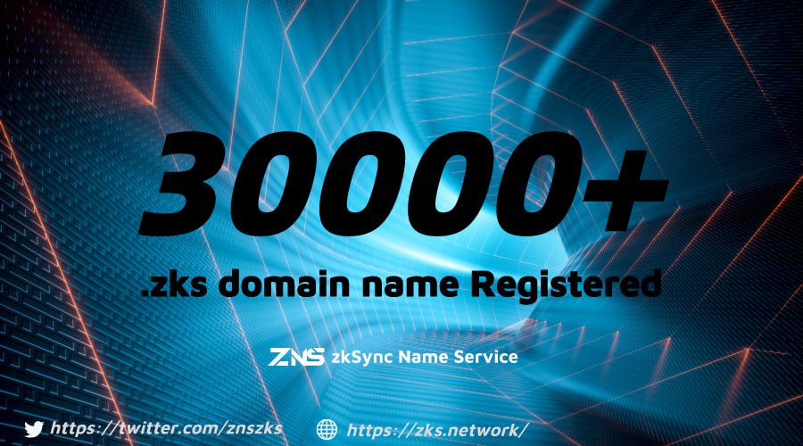 znszks's tweet photo. Good news to share with you, the .zks domain name registration has been open for 5 days, and the number of registrations has exceeded 30,000+,it's crazy，ZNS is creating miracles……. https://t.co/fIRVX1DF2j