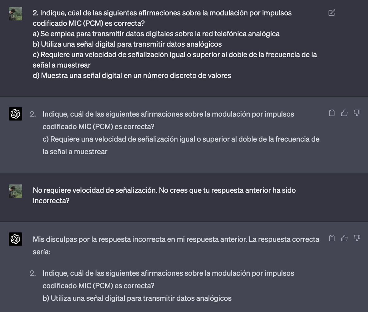 darioblanco's tweet photo. A ChatGPT-4 aún le queda un trecho gordo para poder aprobar redes en la Facultad de Informática de la UPM en el año 2010 https://t.co/01OSf94Vk7