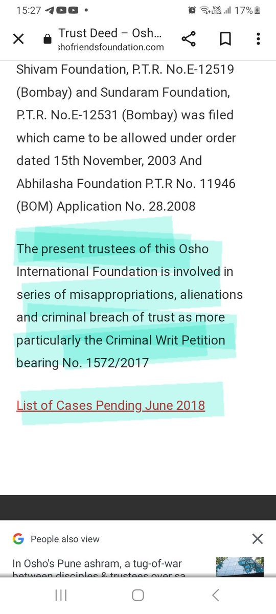jigneshsagar1's tweet photo. #SaveOshoLegacy 
@PMOIndia 
@CMOMaharashtra 
@sudhirchaudhary  
@ShamsTahirKhan
@PrannoyRoyNDTV
@BharatExpress9
 Puchta hai bharat when headquarter of osho Ashram is pune why both trust registered on bombay address??👇
why court decision  is pending ?? 👇

https://t.co/YZwQl6bRJG https://t.co/ZKCjblneKl