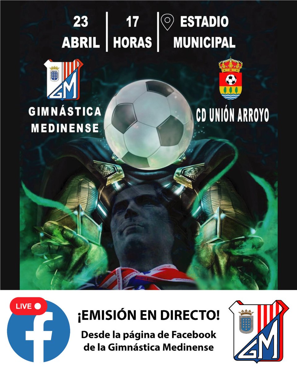 G_Medinense's tweet photo. 📹 ¡Hoy a partir de las 16:45 h. emitiremos el partido decisivo para el ascenso en directo desde nuestra página de Facebook para todos los que no podáis asistir al Estadio Municipal! ⚽🇦🇹

⬇️⬇️⬇️
https://t.co/6Ok1lYBszg https://t.co/44p7N5gKnL