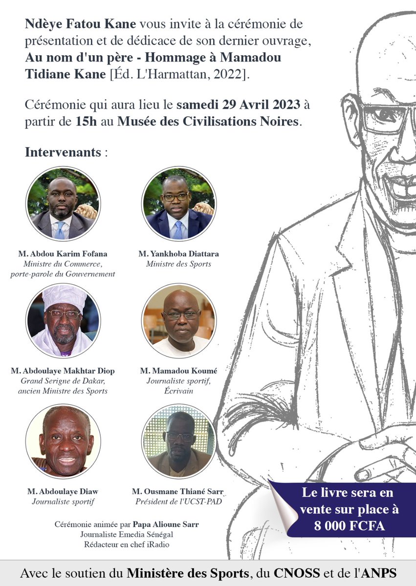 EneffeKei's tweet photo. Je vous invite toustes le samedi 29 Avril InchAllah au @mcndakar à partir de 15h pour la cérémonie de présentation et de dédicace d'Au nom d'un père. 

On parlera du livre bien entendu, mais ce sera une occasion de rendre hommage à mon MTK 🧡 Je vous attends donc toustes pour ce https://t.co/2dcHScxQAS