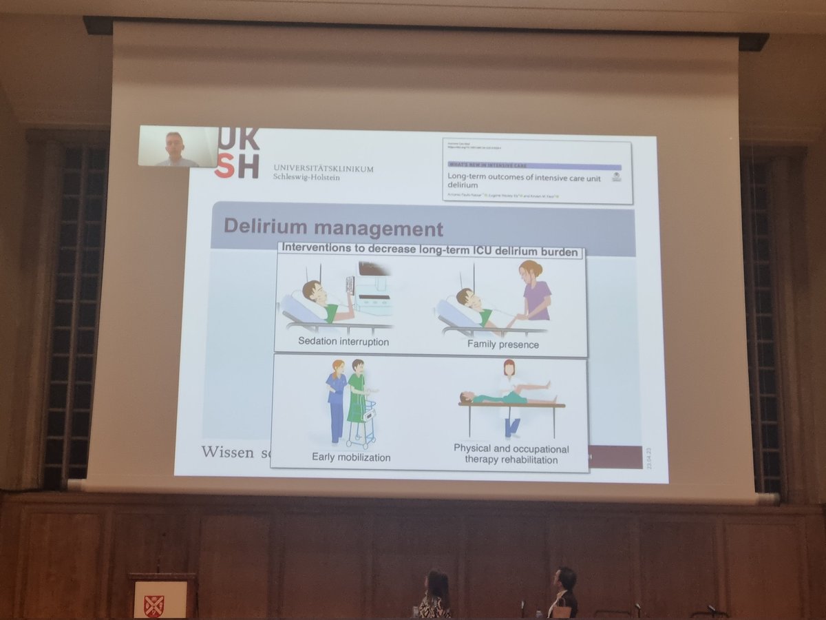 LornaKennedyOT's tweet photo. Great talk from @NydahlPeter 4 key interventions to prevent and reduce delirium in icu patients emphasised in our delirium bundle #ICUrecovery23 #delirium #atofbundle @saraash100 #icurehab https://t.co/kivJVCwZvR