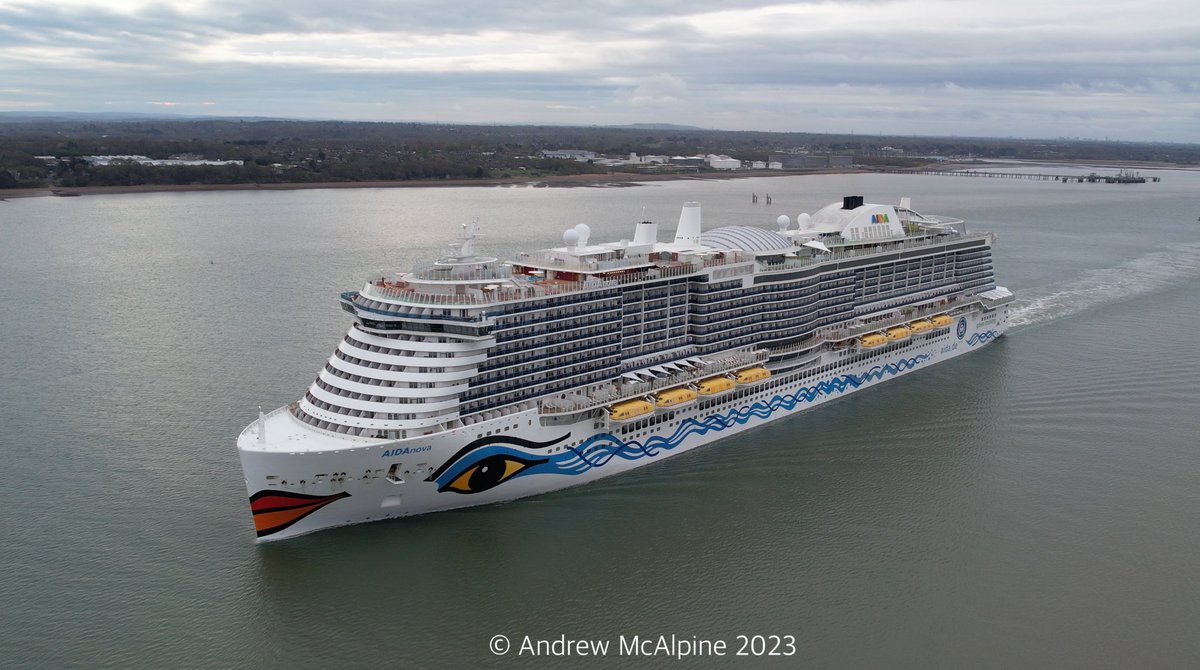 CruiseshipP's tweet image. Seen early this morning making her first visit to #Southampton @aida_de #AIDAnova Built in 2018 she was the first of @CarnivalPLC #ExcellenceClass ships and is arriving in Northern Europe to start a summer season of cruises based in the German port of #Kiel #cruise #cruisenews