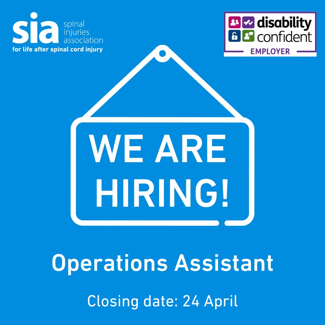 spinalinjuries's tweet photo. We are #hiring! 💼 

Are you a proactive person with a positive 'can-do' attitude?

We are recruiting a new operations assistant who will work at the heart of our charity, supporting the finance department as well as other areas.

24hrs left to apply!👇 
https://t.co/LHrMFVrjLg https://t.co/2VhtQdCbc7