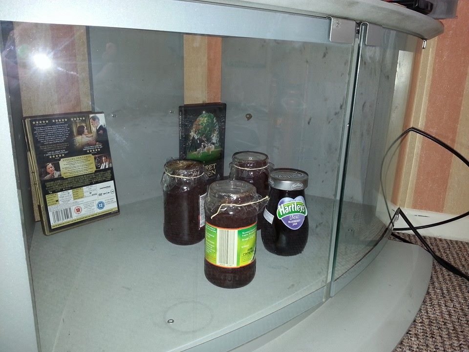 CreativSam2's tweet photo. Omg! There was never really any hope for me turning out normal was there? Just look at my mum and dad's DVD cupboard! #Jam #HomemadePreserves #Dvds #interiordesign #parenting https://t.co/zoDS4DYUrw