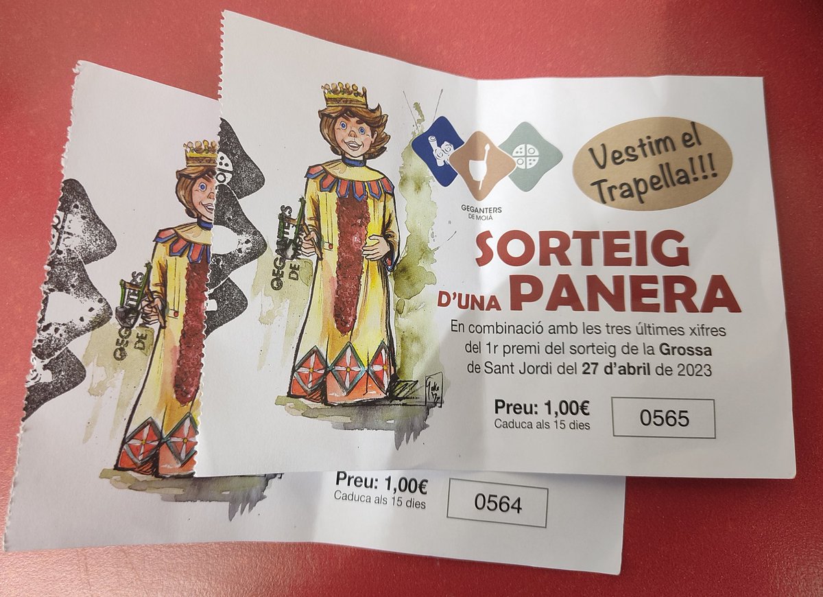 enricterencio's tweet photo. Jo ja tinc els números per el sorteig d'una panera i de pas col.laborar amb els @MoiaGegant per vestir/actualitzar al #Trapella i tu? El tens...? https://t.co/NyzpVtIMrC