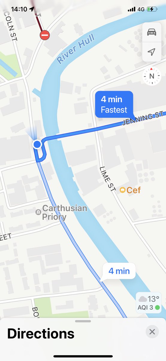 Hey <a href="/AppleSupport/">Apple Support</a> this bridge in Hull (Yorkshire England) was decommissioned years and years ago. Really don’t want to try this 4min walk to my car :-). Nor the car route back over it suggested for me to drive home at the end of the day :-)