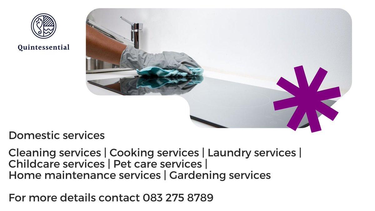 Sit back, relax, and let us take care of your home with our top-notch domestic services! From cleaning and organizing to pet care and home maintenance, we've got you covered. Spend more time doing what you love and leave the rest to us! #HomeCare #DomesticServices #Relaxation