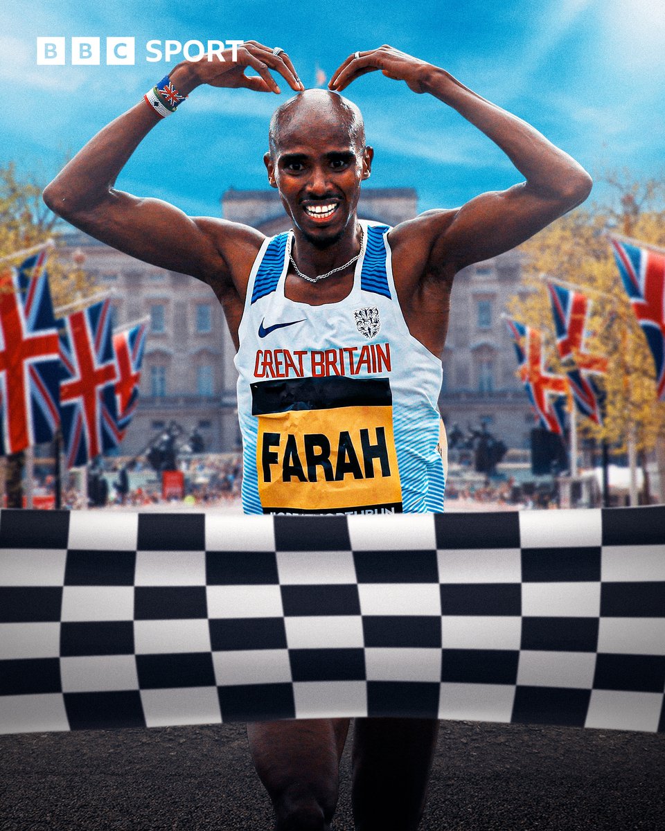 BBCSport's tweet photo. Sir Mo Farah finishes the #LondonMarathon in his last ever marathon!
An absolute legend of the sport and a fitting place to finish ๐๐
https://t.co/HTxLOtToij
#BBCMarathon https://t.co/ETt4XoY65v