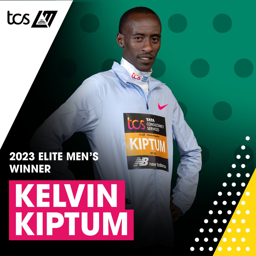 MakeItKenya's tweet photo. Kenya's Kelvin Kiptum wins the 2023 men's #LondonMarathon in the second fastest time in history! 

@LondonMarathon #WeRunTogether https://t.co/Y6US7atpns