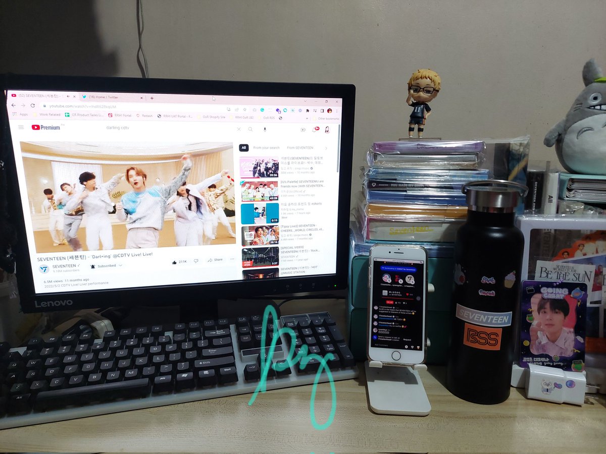 kezRmr's tweet photo. Still here for FML Tech Check 👋☁️✨️
YT Streaming via PC while my mobile device is in @17stationhead for Spotify 💙
#TechCheck_FML #FxckMyLife #Super @pledis_17 @goingseventy https://t.co/f4aBaVqXBF