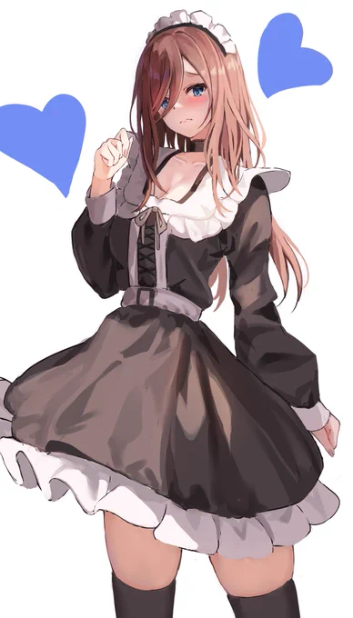 メイド三玖ちゃん!#五等分の花嫁#イラスト#中野三玖 