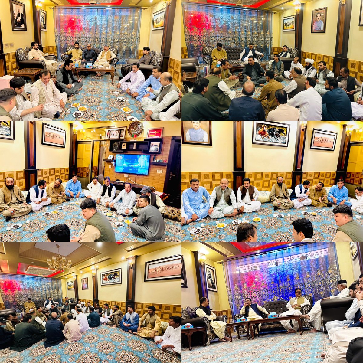 BilalRahmat_'s tweet photo. آج مورخہ 23 اپریل2023 عید الفطر کے دوسرے دن کے موقع پر کوئٹہ میں مختلف علاقوں سے آئے ہوئے دوست  نیشنل پارٹی کے صوبائی صدر میر رحمت صالح بلوچ سے عید مل رہے ہیں اور اس کے چھوٹے بھائی ولید جان بلوچ کا عیادت بھی کررہے ہیں https://t.co/AZB5uvQSdK