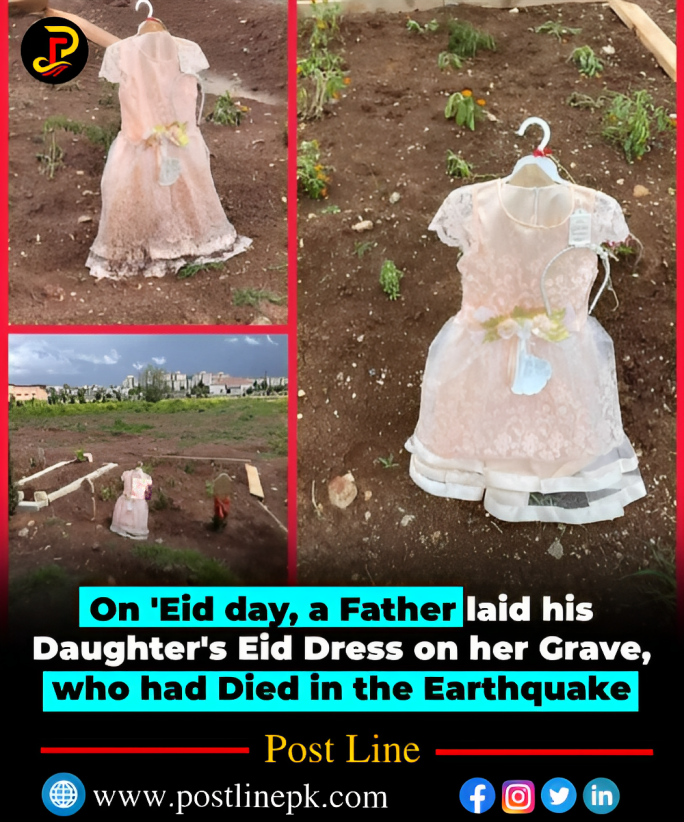 postlinepk's tweet photo. On 'Eid day, a father laid his daughter's Eid dress on her grave, who had died in the earthquake.
#postline #earthquake #earthquaketurkey #eidulfitr2023 #eidmubarak2023 #Eid #eidmubarak #EidAlFitr #today #turkey #TrendingNews #trending #BreakingNews #NewsUpdate #Pakistan #india https://t.co/tOzAS7GYxv