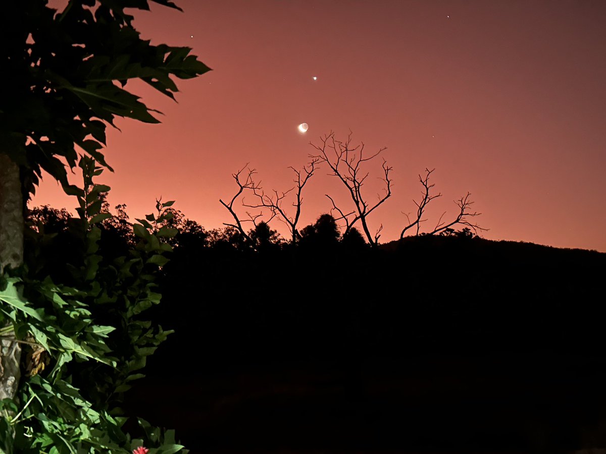 amanda_emblem's tweet photo. Sunset Moon. #sunsettonight https://t.co/FWsGM4n4Lv