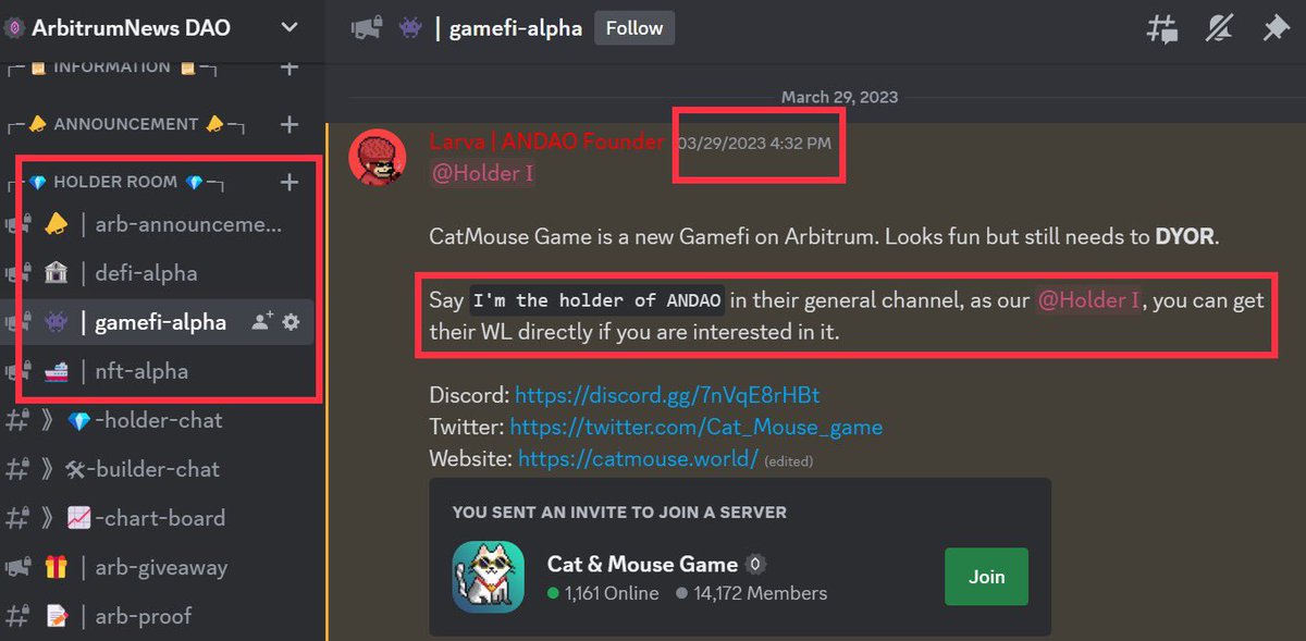 ArbitrumNewsDAO's tweet photo. GM, $ARB holders! ☀️

The people who minted 6 NFTs of @Cat_Mouse_game via WLs 20 days ago and staked, can now claim 300k $RICE, worth $1,800. 👀

You could have gotten the WLs easily if you're our holders. 🤫

Btw, all WL mint funds were refunded, so the 6 NFTs are completely free. 🤯

Why are you still fading our Holders' Room? 🤔

If you hold more than 625 $ARB, go home ASAP: https://t.co/Tiam33msei