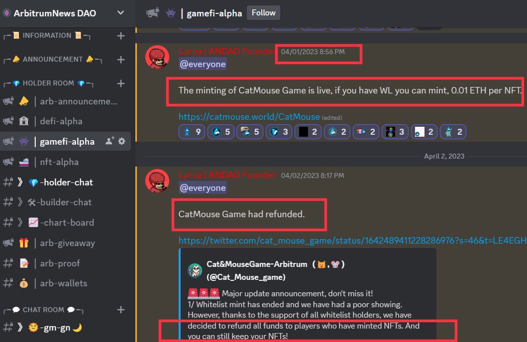 ArbitrumNewsDAO's tweet photo. GM, $ARB holders! ☀️

The people who minted 6 NFTs of @Cat_Mouse_game via WLs 20 days ago and staked, can now claim 300k $RICE, worth $1,800. 👀

You could have gotten the WLs easily if you're our holders. 🤫

Btw, all WL mint funds were refunded, so the 6 NFTs are completely free. 🤯

Why are you still fading our Holders' Room? 🤔

If you hold more than 625 $ARB, go home ASAP: https://t.co/Tiam33msei