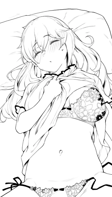 寝たふりどさくさアピするモテない子 