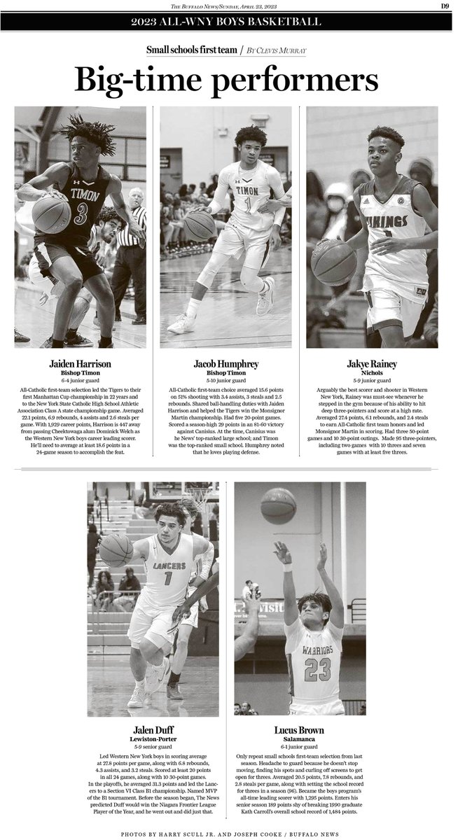 hsjrphoto's tweet photo. In Today's @TheBuffaloNews meet the ALL-WNY Large and Small School Boy's Basketball teams. https://t.co/gQ3GqRVueE