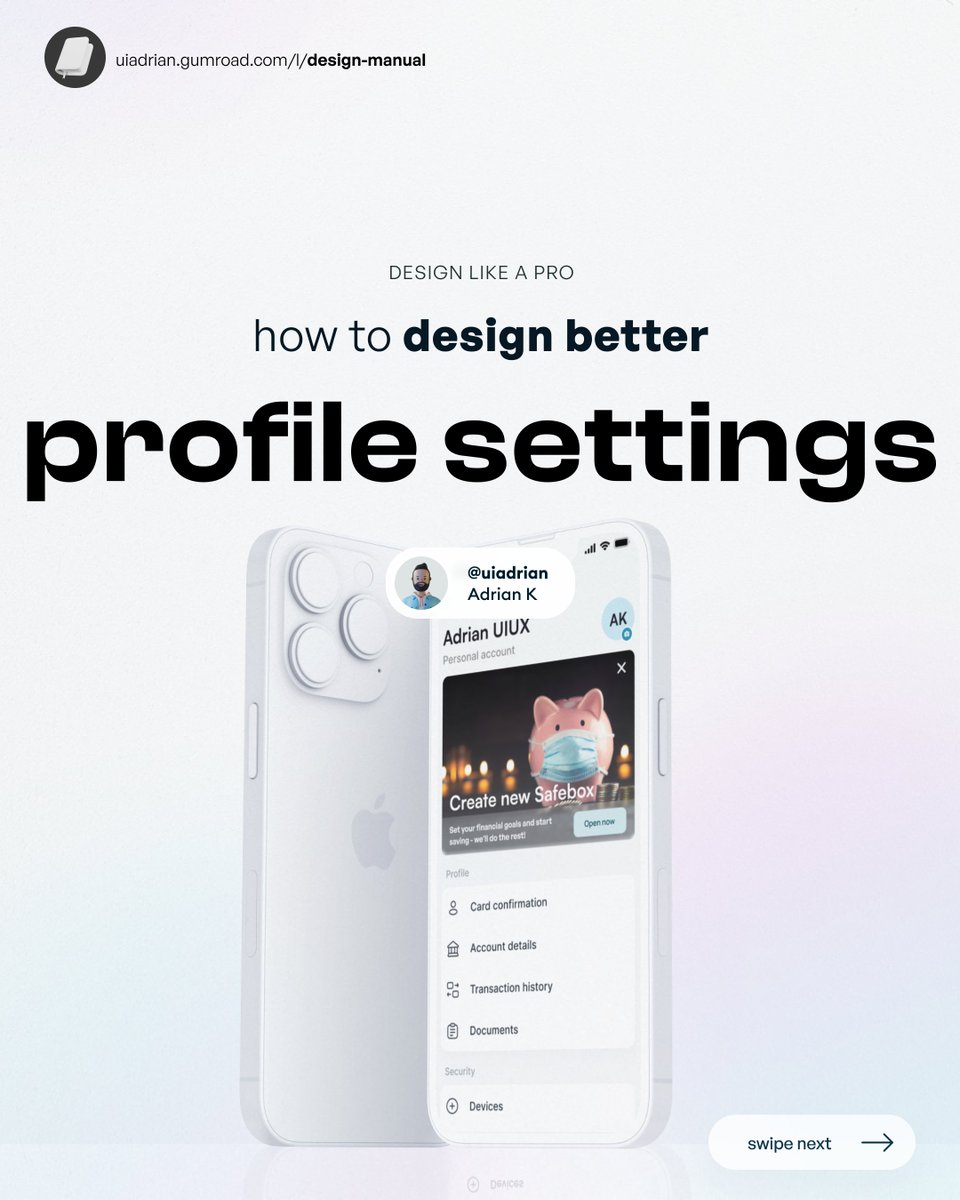 uiuxadrian's tweet image. 7 tips to design better profile settings (visual thread)👇
