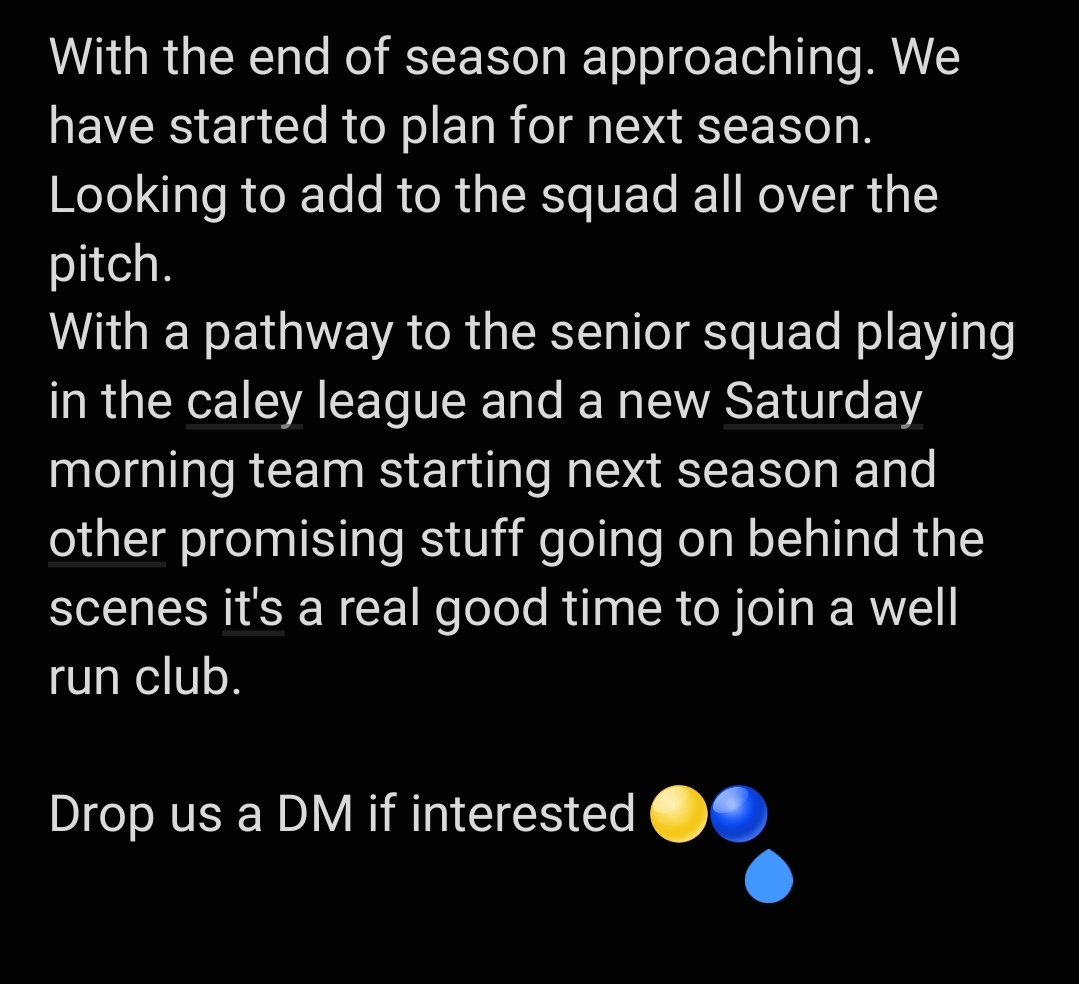 Planning for next season, drop us a DM if interested in joining or looking for details 👍🟡🔵