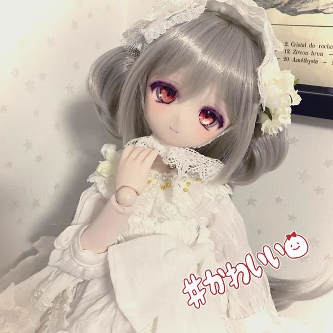 黒いお洋服をずっと着せておくと色移りするのか〜…せや!それじゃ白いお洋服にお着替えさせたろ!!!と思ってお召し替えしていただいたのですがこっちもハイパーかんわいぃぃ〜〜〜!!ですね…。どの角度から撮ってもめんげえぇ〜〜ってなって困りました。#わにわっ娘 