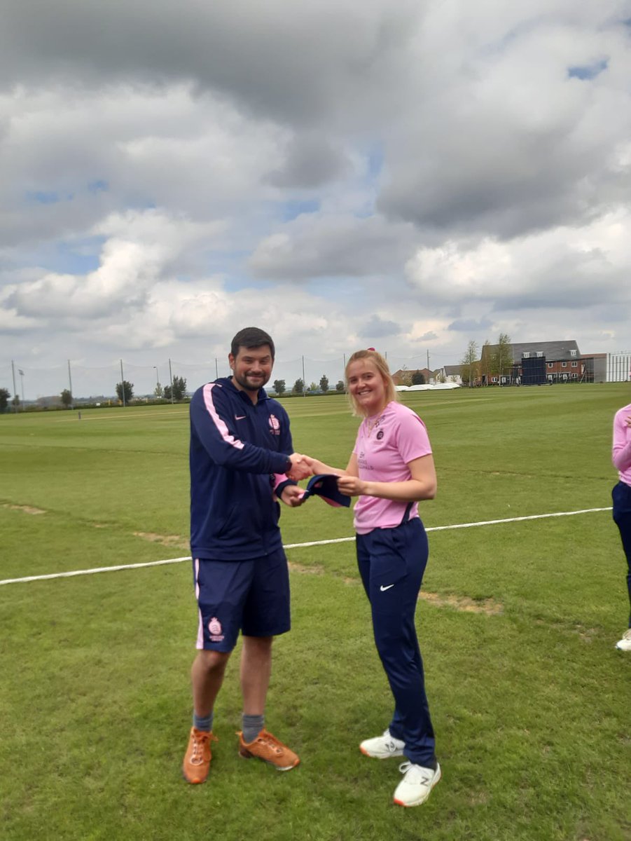 MiddxCCCWomen's tweet photo. Congratulations to @abtaha_m and Lou Poulter who received their first Middlesex caps this morning!

Well done, girls 👏

#OneMiddlesex https://t.co/H36s31bQM9