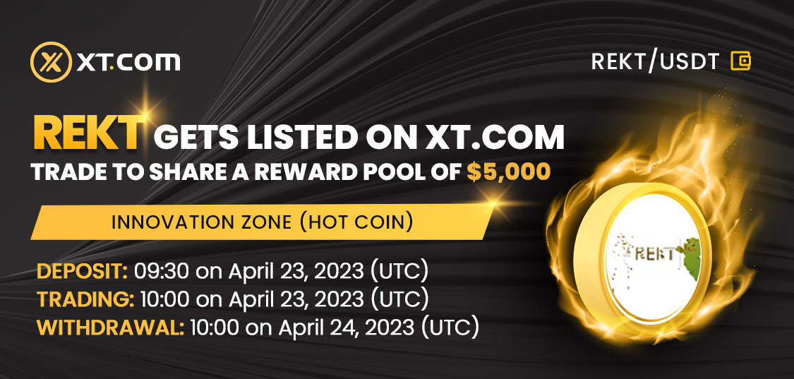 XTexchange's tweet image. #XTexchange listed @RektARB in the Innovation Zone (HOT COIN) under the #USDT pair.

✅ Deposit: 09:30 on Apr 23 (UTC)
✅ Trading: 10:00 on Apr 23 (UTC)
✅ Withdrawal: 10:00 on Apr 24 (UTC)

🏆 Trade &amp;amp; win a share of the $5,000 #rewardpool.

Details:
xtsupport.zendesk.com/hc/en-us/artic…