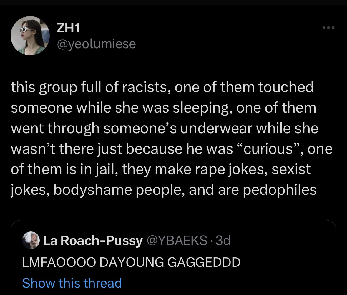 I don't engage with stan twt hate for peace of mind, but these are already grave accusations and must not be taken lightly. The tweet engagement is a lot, the disinformation is harmful at this point. Please report the tweet but don't engage &amp; just block.

(link on the next twt)