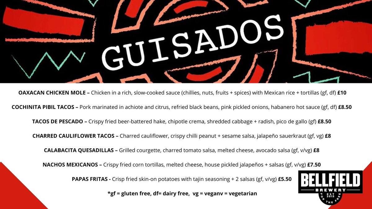 Don’t let the rain put you off! The fire is on &amp; our beer garden is still covered for now! 

We have the fantastic @guisados_leith serving their delicious food &amp; live music Sunday continues with 🎶Betty Bluegrass 3-5pm today!

Book 👈bit.ly/BellfieldTapro…👈

#livemusic