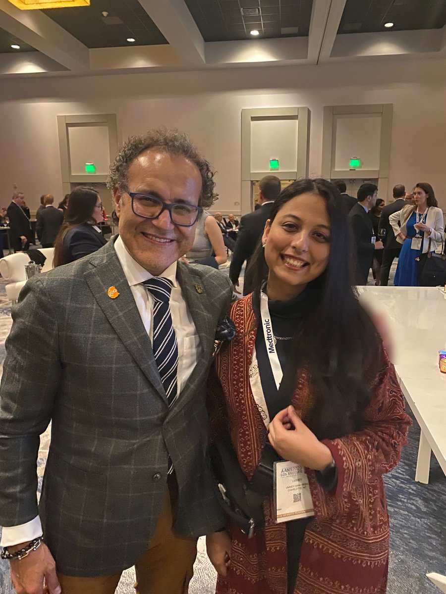 u_htar's tweet photo. The WINS 30th ann was a blast! Ran into, & to her annoyance, stuck w the awesome @RushnaAli6, as I met the almost neurosurgeon-turned-ophthalmologist @DGlaucomflecken, the legend of @DoctorQMd & @cnsa_insights’s very own & @AANSNeuro pres-elect, Dr T Asher! #myfirstaans #aans2023 https://t.co/8TjFcwGfaU