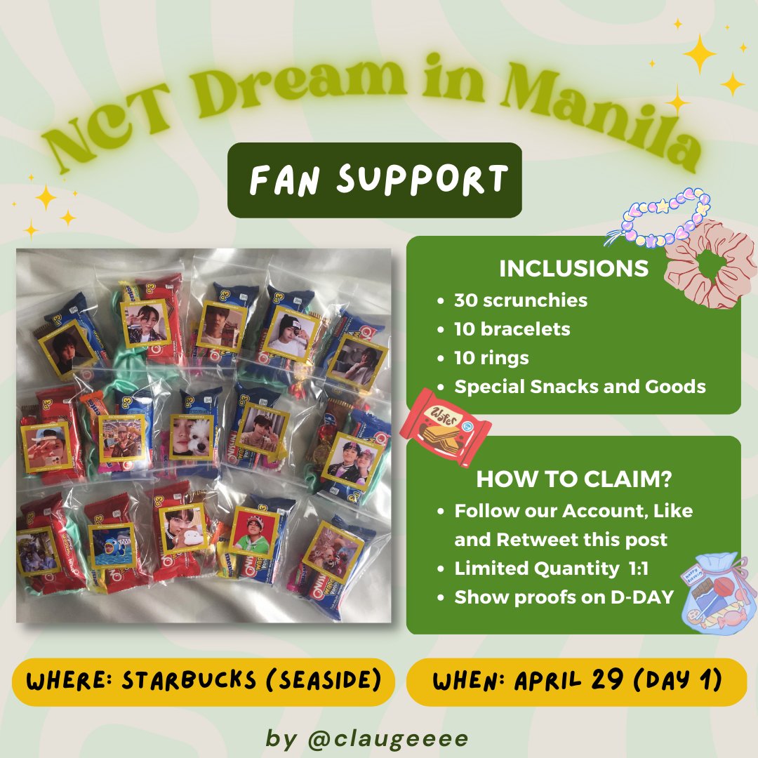 claugeeee's tweet photo. THE DREAM SHOW 2 IN MANILA
- fan support by: @claugeeee

📅DATE: April 29 (DAY 1)
📍LOC: Starbucks (Seaside)

💚 follow our account, like and rt the post
💚 limited quantity 1:1
💚 show proofs on D-DAY

#THEDREAMSHOW2_In_A_DREAM  #THEDREAMSHOW2_in_MANILA #TDS2inMNL #TDS2inManila https://t.co/5dd5KaktDF