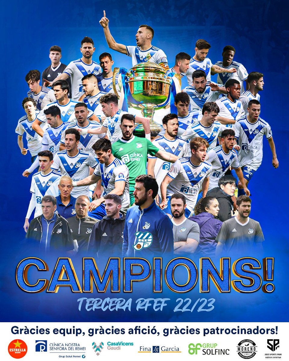CEEuropa's tweet image. ⏱️ FINAL! FINAL! CAMPIONS!!! 

🏆 SOM CAMPIONS DE LLIGA!!!

⚽ EUROPA 2 - MONTAÑESA 0

🤪 Bogeriaaaaaaaaaa!

🔝 Tornem a #2RFEF3!!!

🎉 Seeeeeeeeeeeh!!! 🤙🏼

#futbolcat #ViladeGràcia #SagradaFamília #3RFEF5
