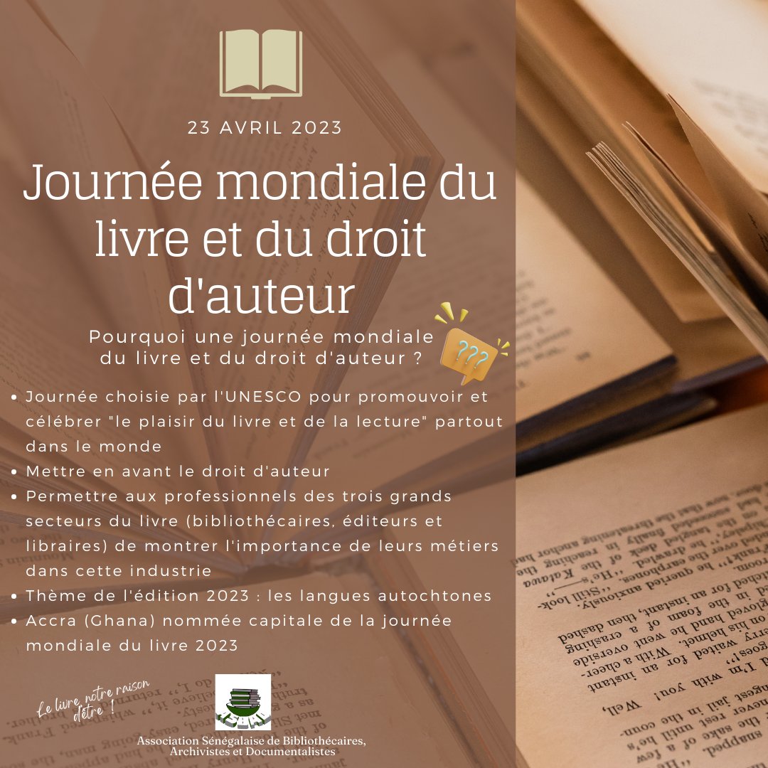 asbadsn's tweet photo. Célébrons la journée mondiale du livre et du droit d'auteur ce 23 avril 2023.
.
.
.
#wordbookday #journéemondialedulivre #droitdauteur #lire #reading #bibliothèque #library https://t.co/29oCY4FZYq