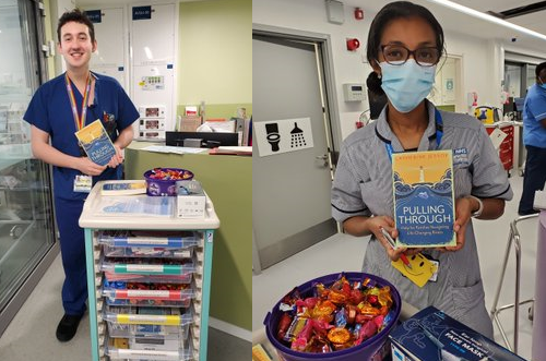 BooksCanHelp's tweet image. Always a total buzz for an author to see your book in the hands of real readers! Hope the amazing staff @NHSHomerton enjoy it! Happy @WorldBookNight all! #ReadingHour @NewcombLibrary #Hospitals #NHS