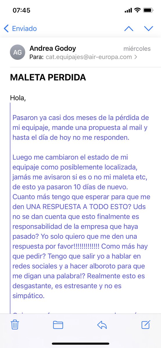 Andreamgbk's tweet photo. HARTA

Abro hilo 🧵 para continuar con este calvario y contarles que hace casi UN MES, si.. UN MES QUE MANDE MI PROPUESTA FINAL (porque ya no estoy para seguir con este circo) a @AirEuropa y nunca mas tuve ninguna respuesta de parte de esta si se puede decir EMPRESA https://t.co/CFsOxcdiTg