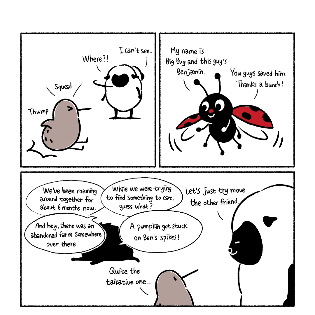 Lazytoon Ep40. 
A new friend came to visit! But he seems to be a bit of a chatterbox, doesn't he?

#newfriend #nftartist #cryptoart #nzartist #nzart #ladybug #hedgehog #NFTCommunity