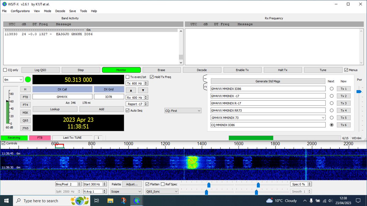 Ridiculous amount of splatter from GM6NX. 
Simply can't use the 6m band because of this. 

Col @ DX-World