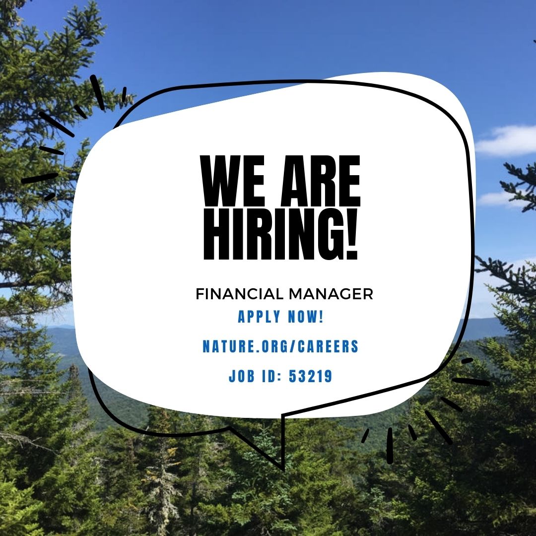 We are hiring a Financial Manager! Come put your finance, accounting, and analysis skills to work in support of conservation outcomes! This is an exciting opportunity to contribute to the ongoing mission of conservation by directing and shaping the work of our team.