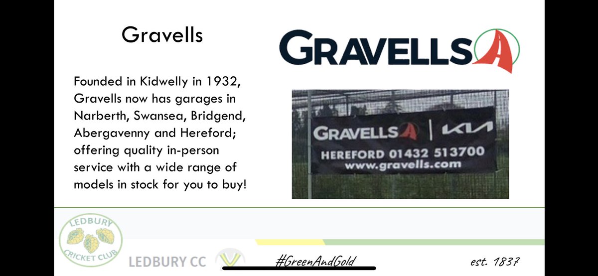 Here are some MORE of the amazing companies that have decided to sponsor LCC this year, joining an amazing team of local businesses! Welcome to the #greenandgoldarmy🔰 
🟢🟡🏏🟡🟢🟡🏏🟡🟢
<a href="/LedburyBooks/">Ledbury Books</a> <a href="/GravellsMotors/">Gravells</a>