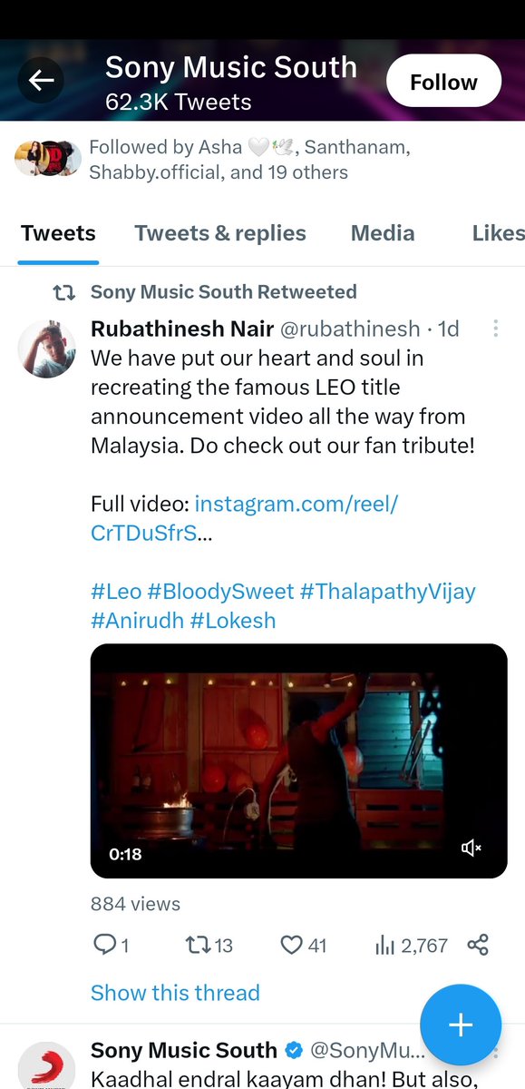 rubathinesh's tweet photo. Thank you @SonyMusicSouth for recognising our work🌟. Guys pls help us reach out to the main cast and crew😄🙌🏻.

Full Video:  https://t.co/5aq2ESjfPJ

@actorvijay @anirudhofficial @Dir_Lokesh @MrRathna @7screenstudio @Jagadishbliss https://t.co/MhxFjuafeH